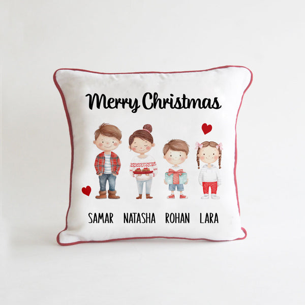 Adorable Square Family Cushion - 4 People/Pets